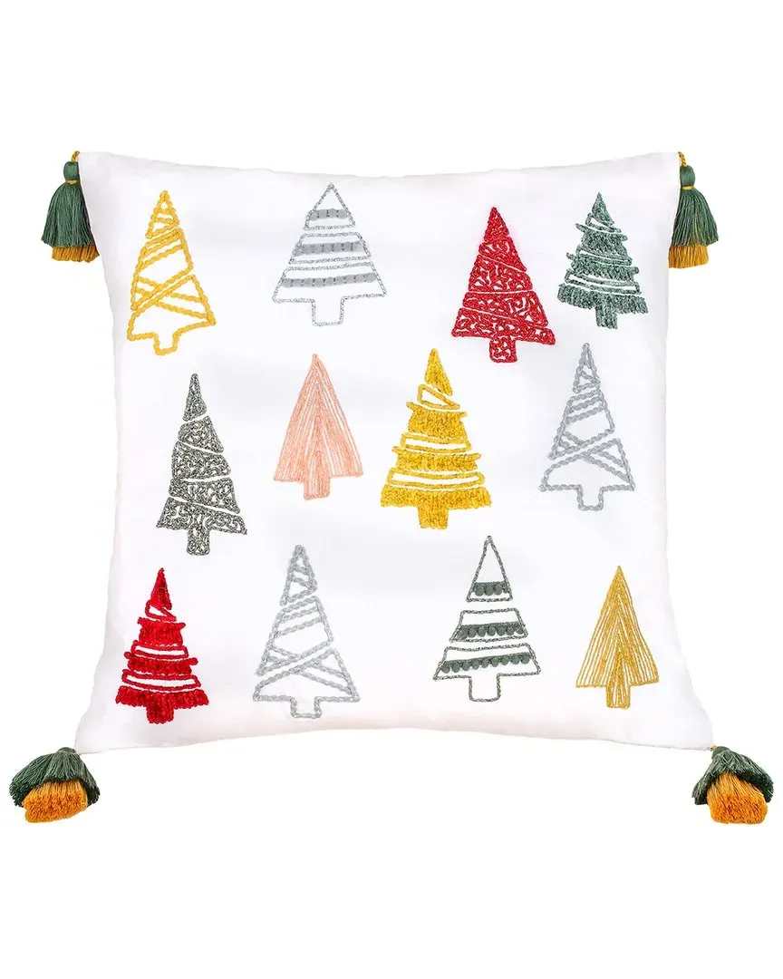 18x18 Whimsy Forest Embroidered Pillow - Multicolor, Cotton image