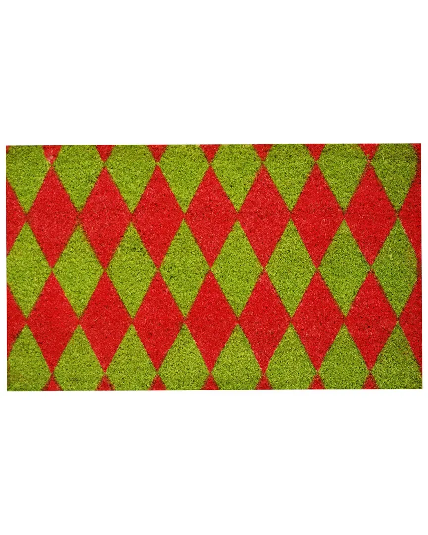 Christmas Argyle Doormat - Multi, Coir image