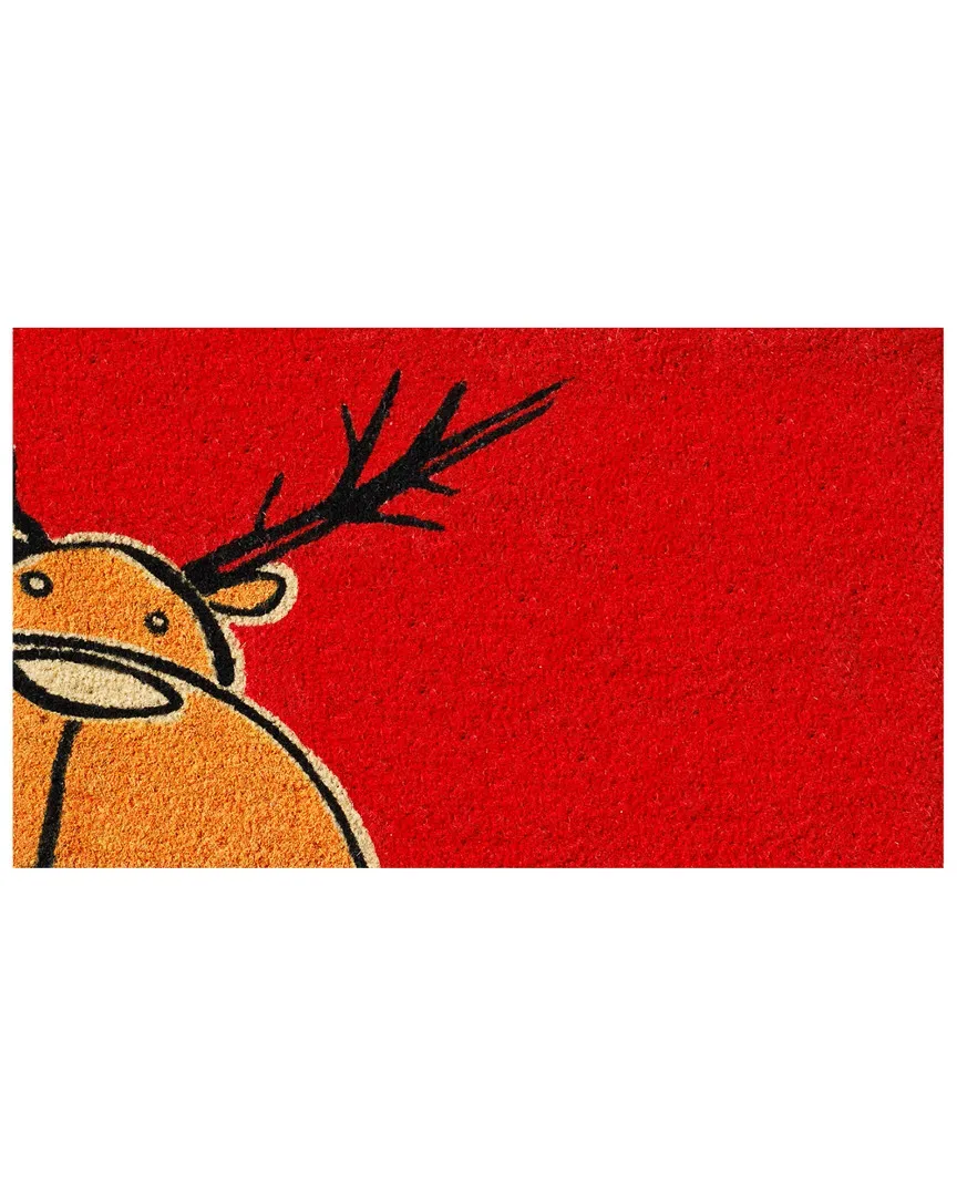 Christmas Moose Doormat - Natural, Coir image