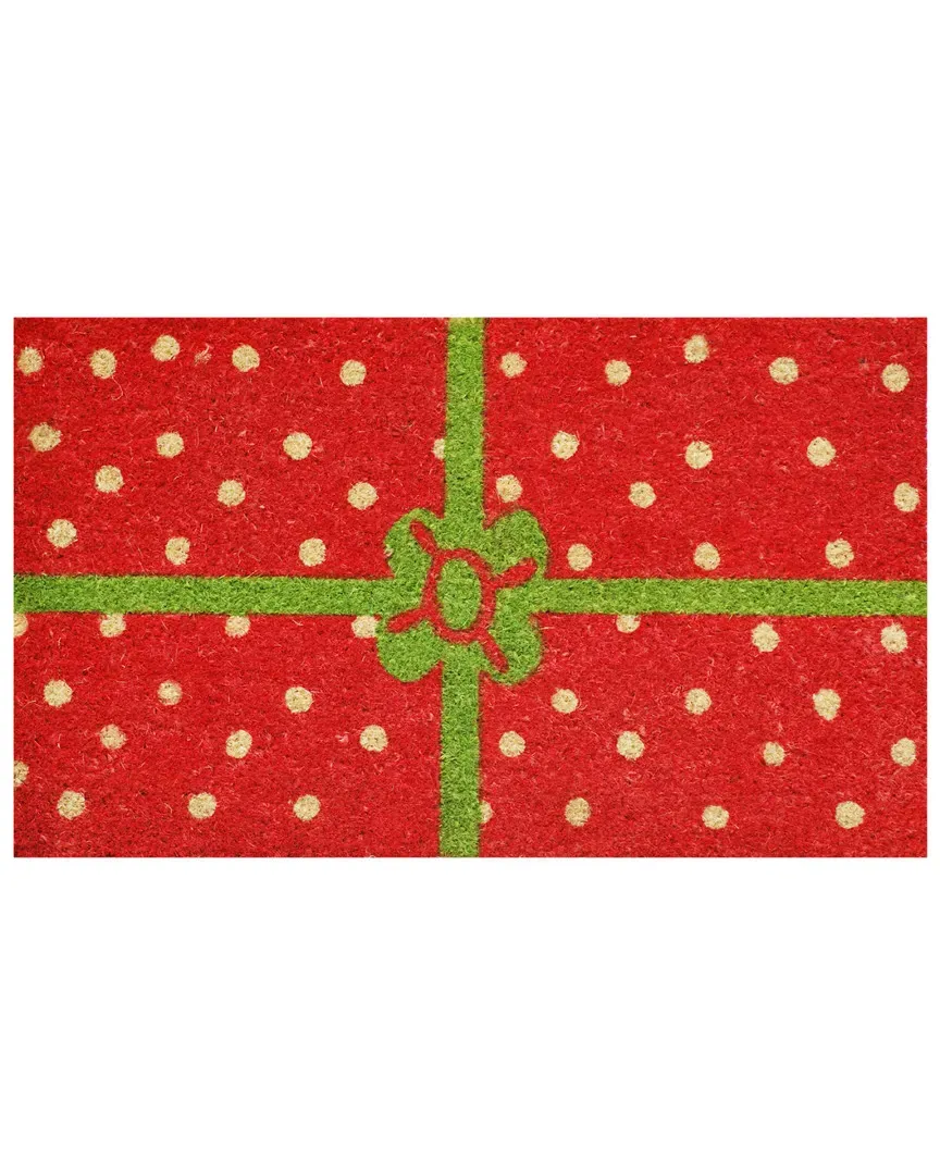 Christmas Package Doormat - Red, Coir