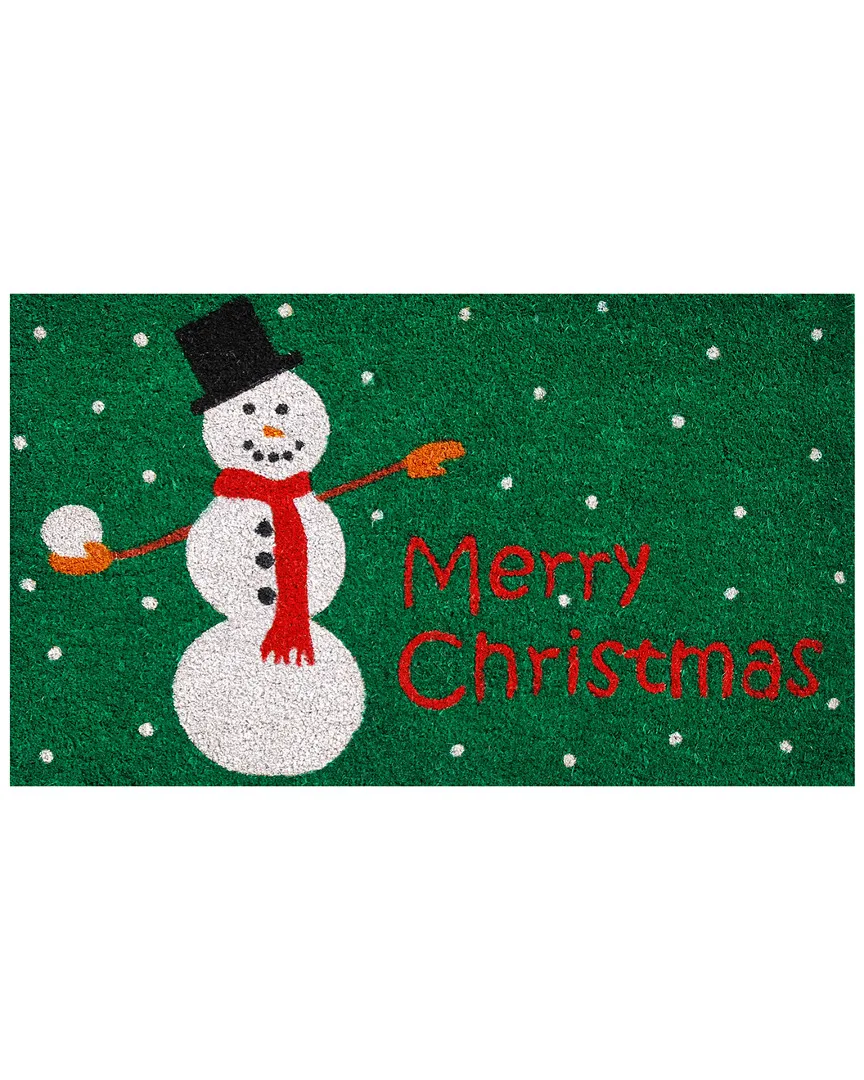 Christmas Snowman Doormat - Natural, Coir image