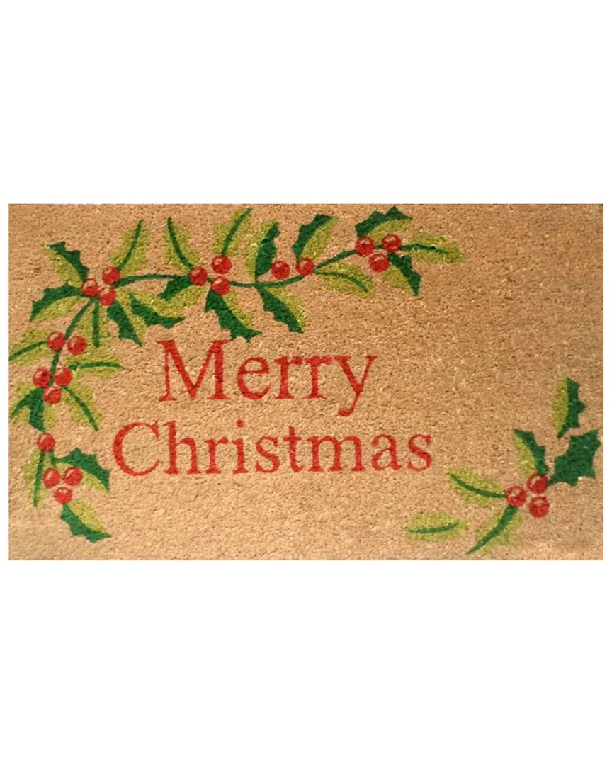 Merry Christmas Doormat - Natural, Coir