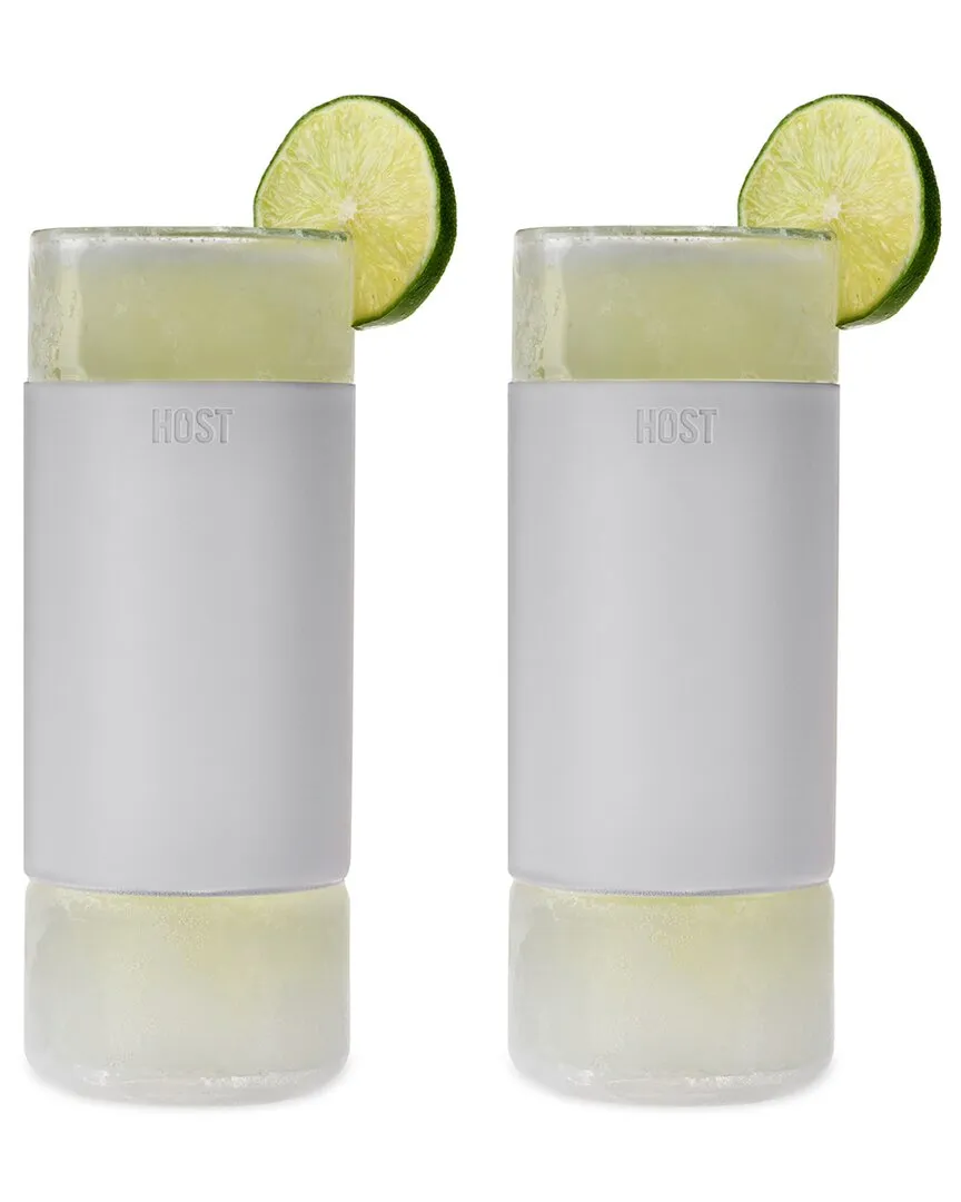Glass Freeze Set of 2 Highball Glasses - Grey