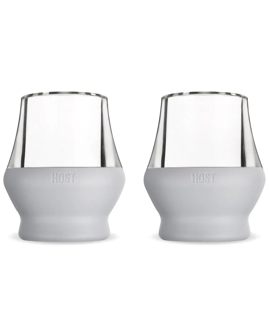 Glass Freeze Set of 2 Sipping Glasses - Grey