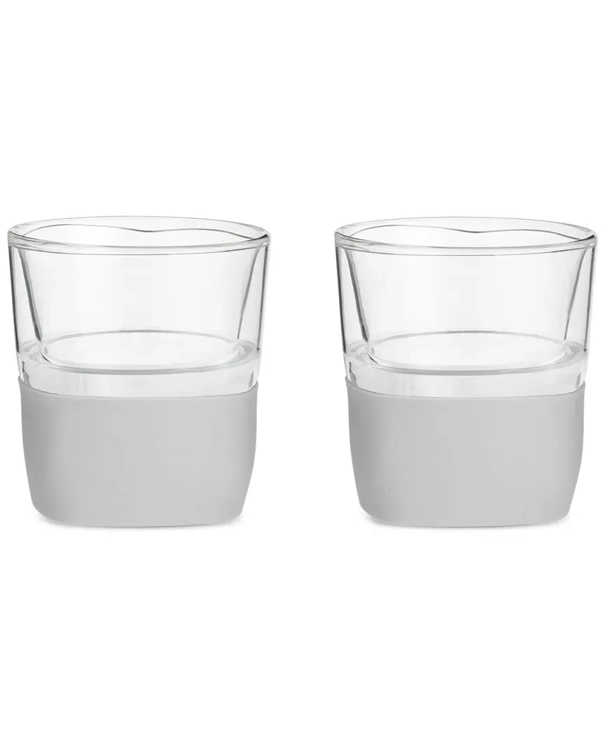 Glass Freeze Set of 2 Whiskey Glasses - Grey