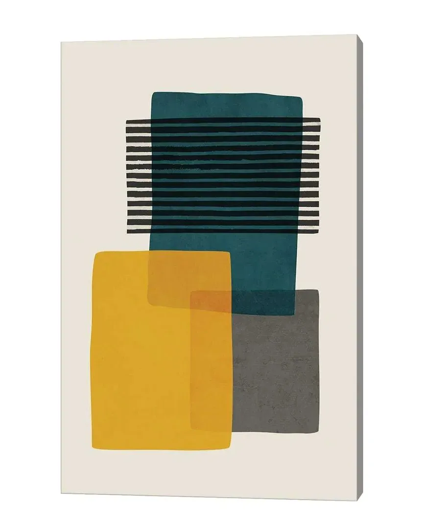 EmcDesignLab Mcm Mustard Teal Gray I Wall Art - Canvas image
