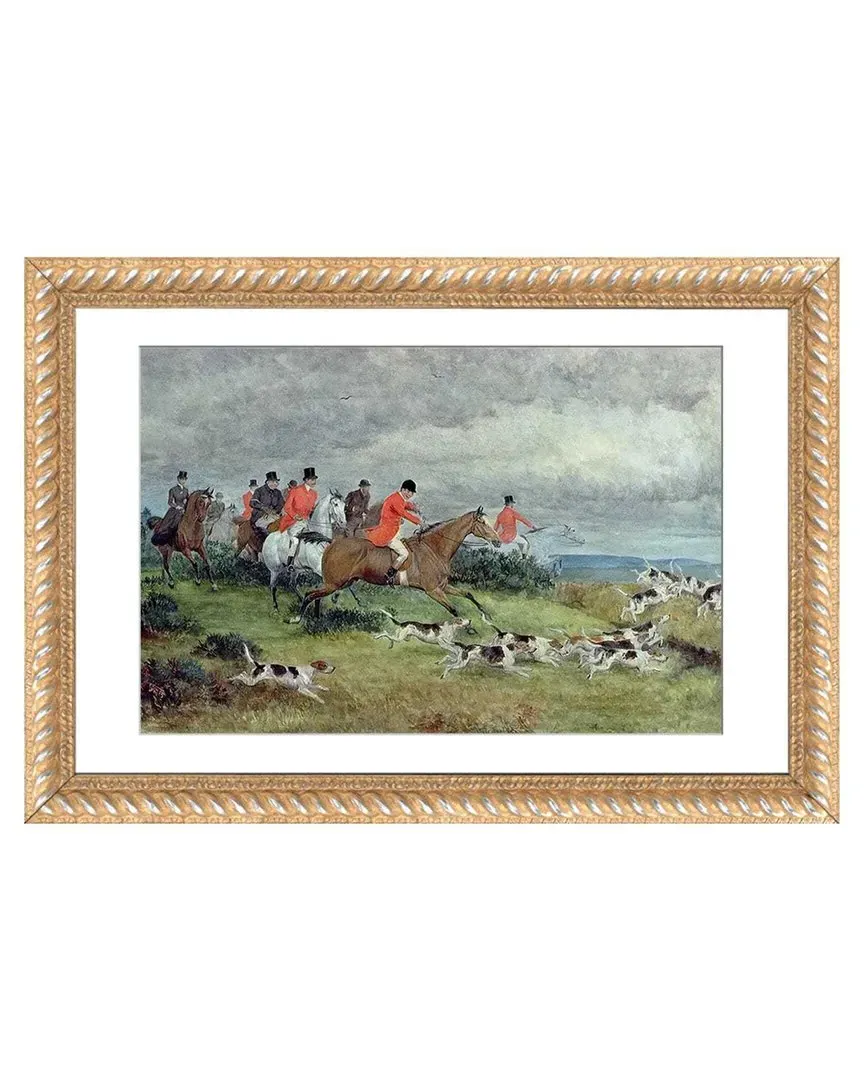 Fox Hunting in Surrey Wall Art by Randolph Caldecott - Framed image