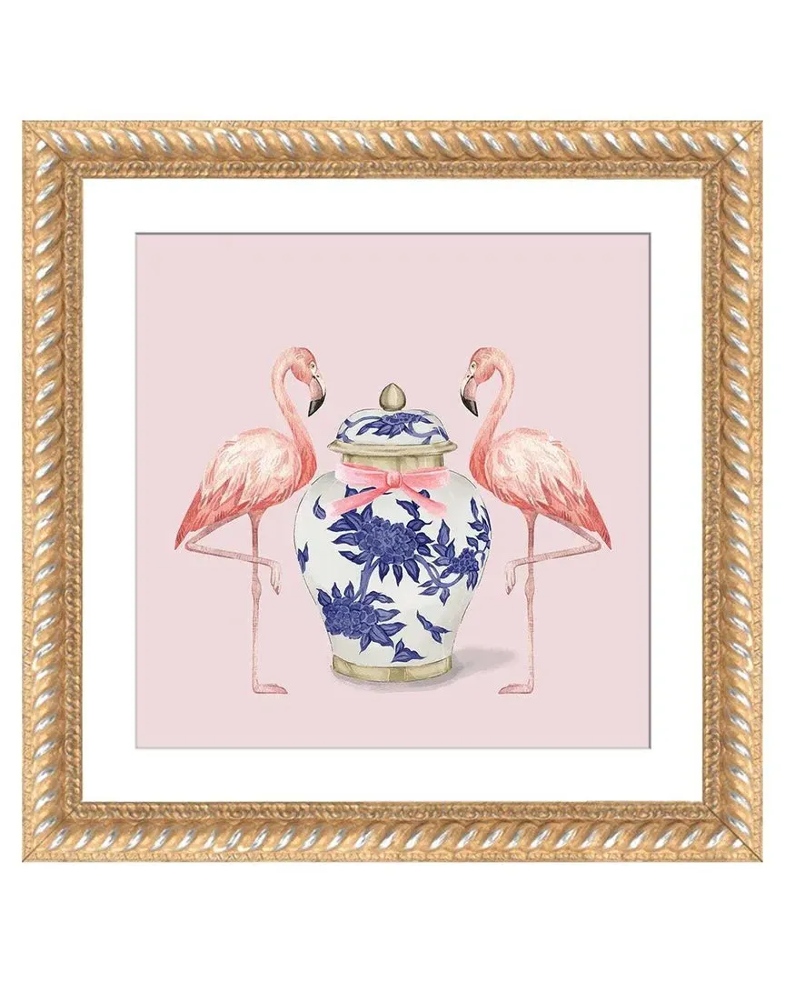 Green Orchid Boutique Chinoiserie Flamingos Wall Art - Pink