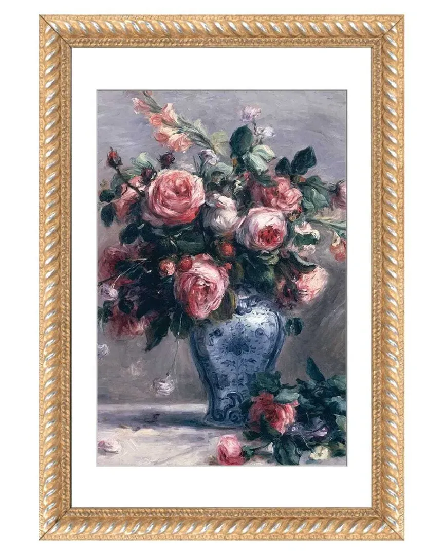 Vase of Roses by Pierre-Auguste Renoir Wall Art - Hardwood image