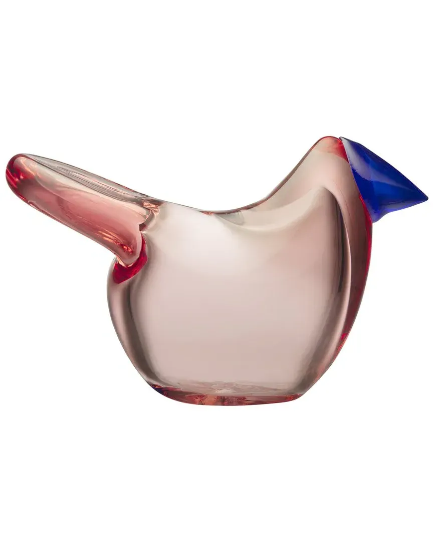 Birds By T. Flycatcher Glass Figurine - Pink