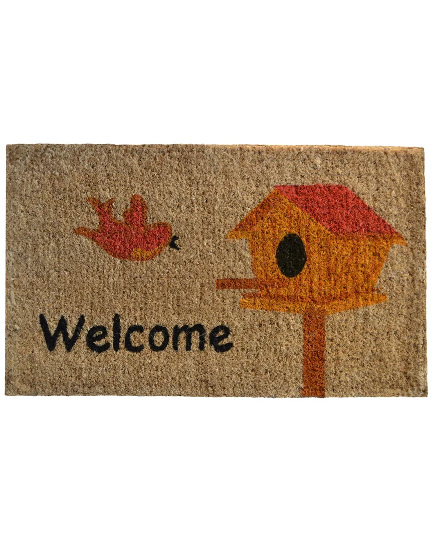 Birdhouse Doormat - Brown Orange Black, Coir image