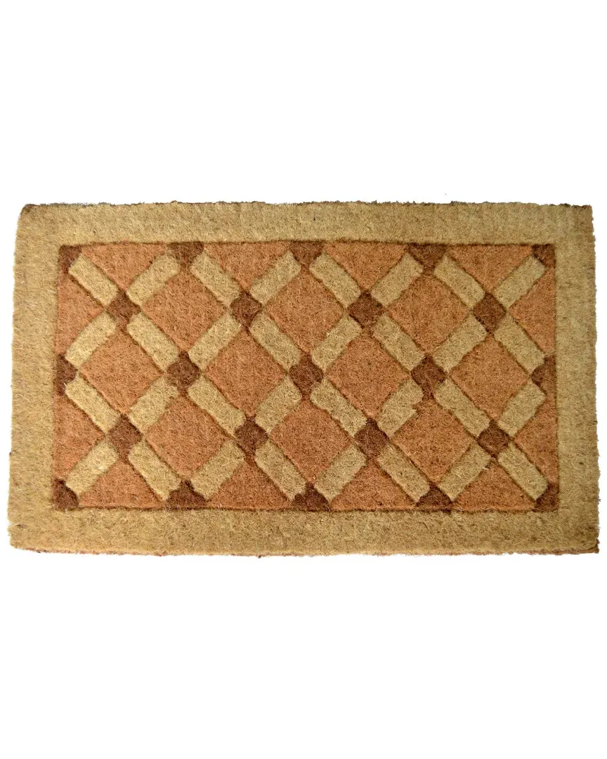 Cross Board Doormat - Brown, Coir