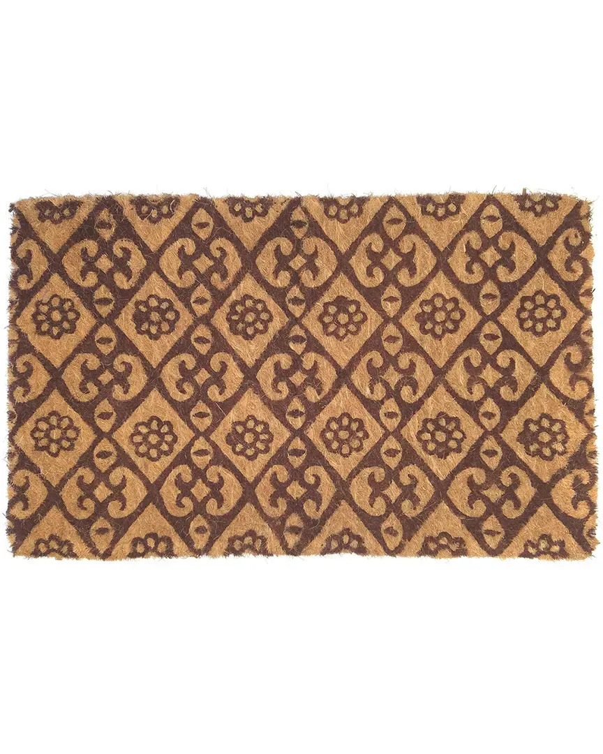 Floral Doormat - Brown Black, Coir image