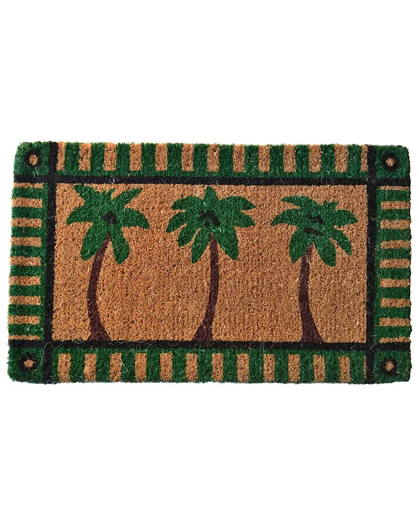Palm Tree Doormat - Green, Coir image