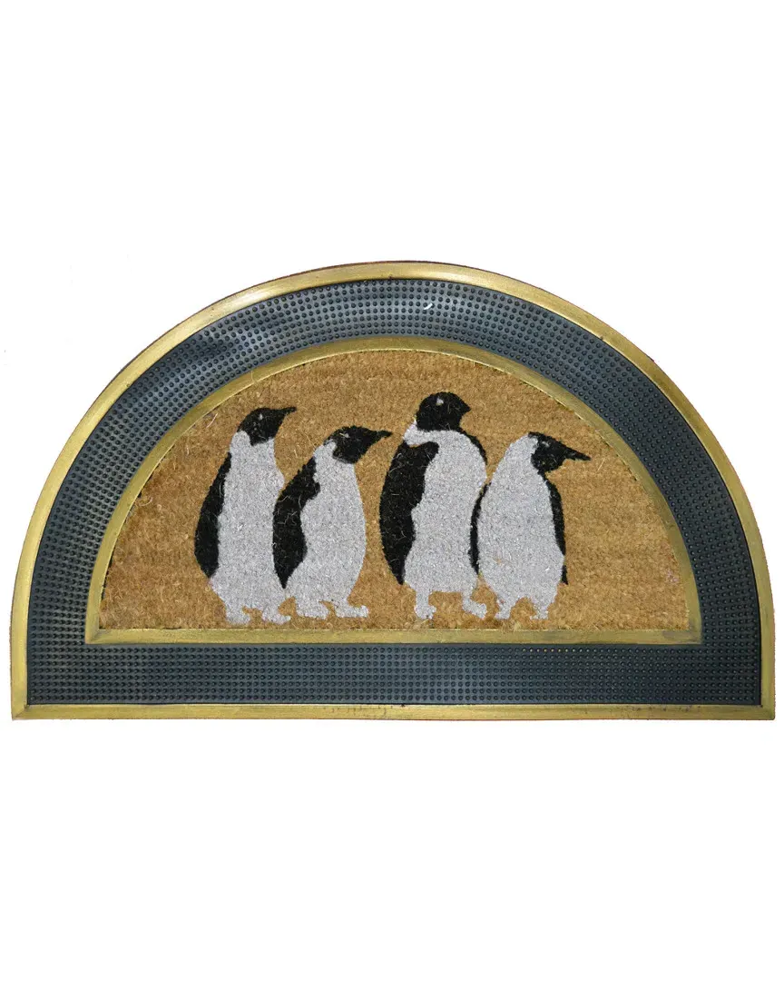 Penguins Half Round Doormat - Brown, Coir
