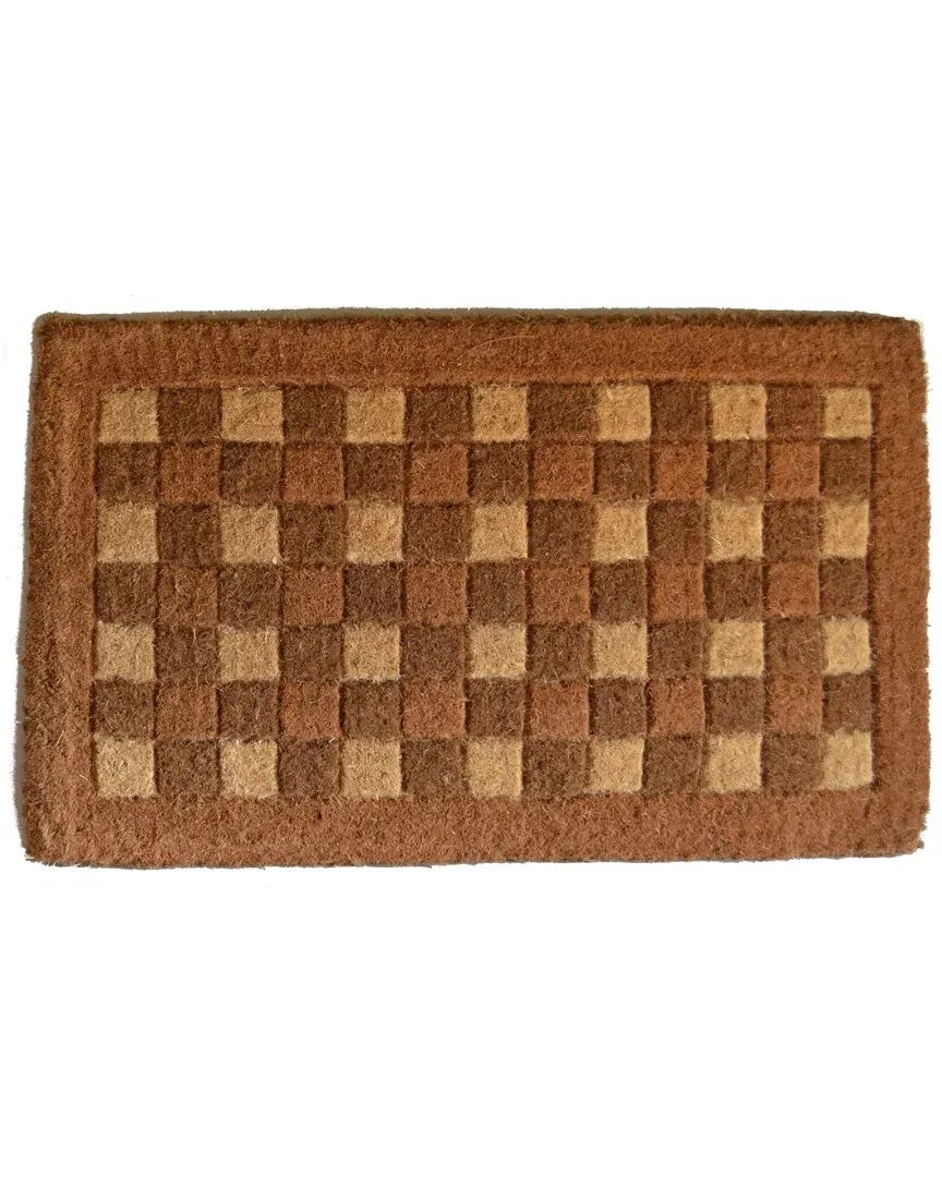 Square Pattern Doormat - Brown, Coir image