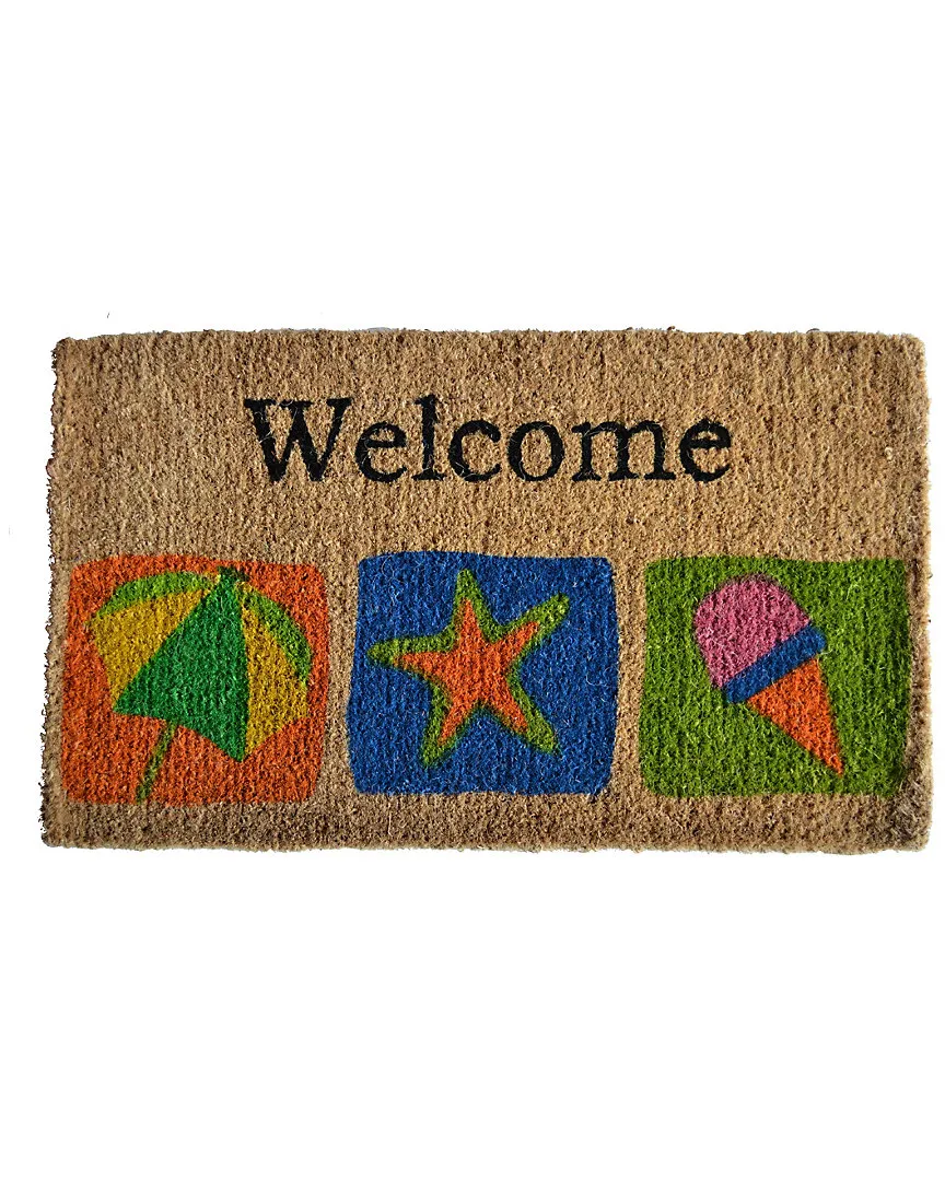 Welcome Beach Doormat - Multicolor, Coir