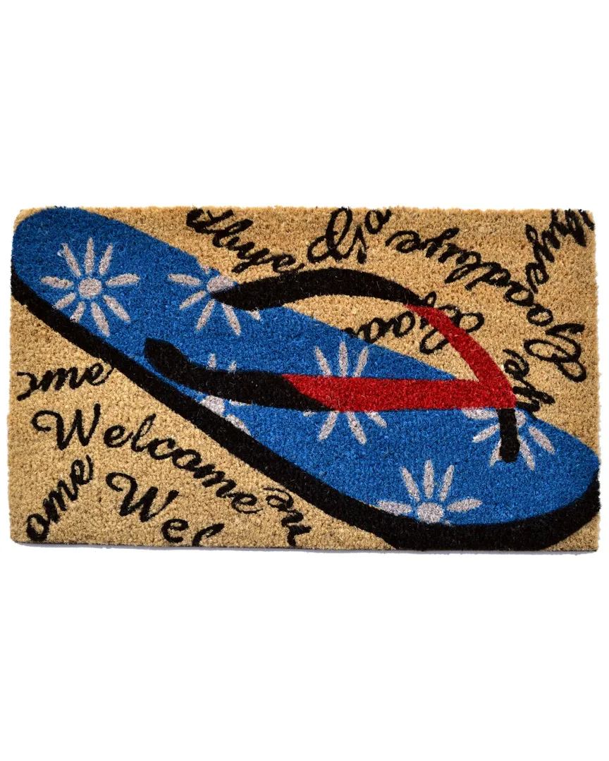 Welcome Goodbye Flip Flop Doormat - Multicolor, Coir