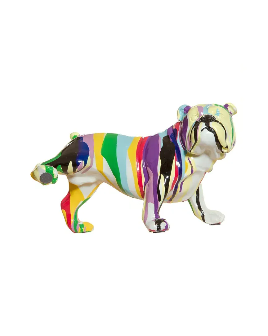Graffiti Bull Dog Figurine - Multicolor, Resin image