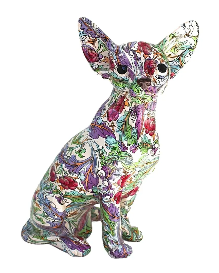 Plus Retro Flower Chihuahua - Multicolor, Resin image