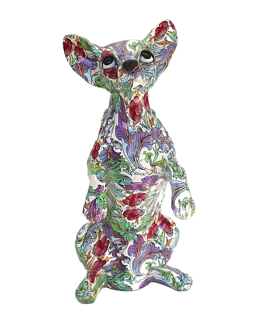 Plus Retro Flower Standing Chihuahua - Multicolor, Resin