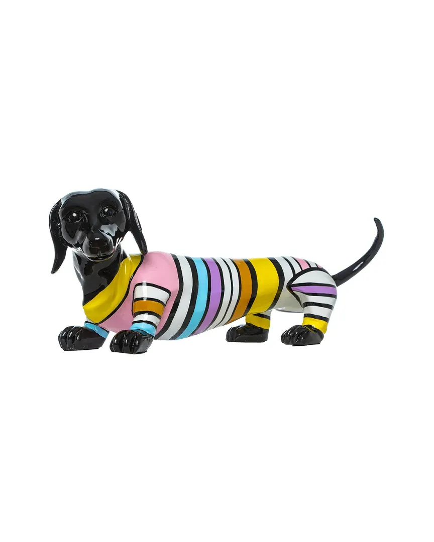 Plus Stripe Dachshund Dog Figurine - Multicolor, Resin image