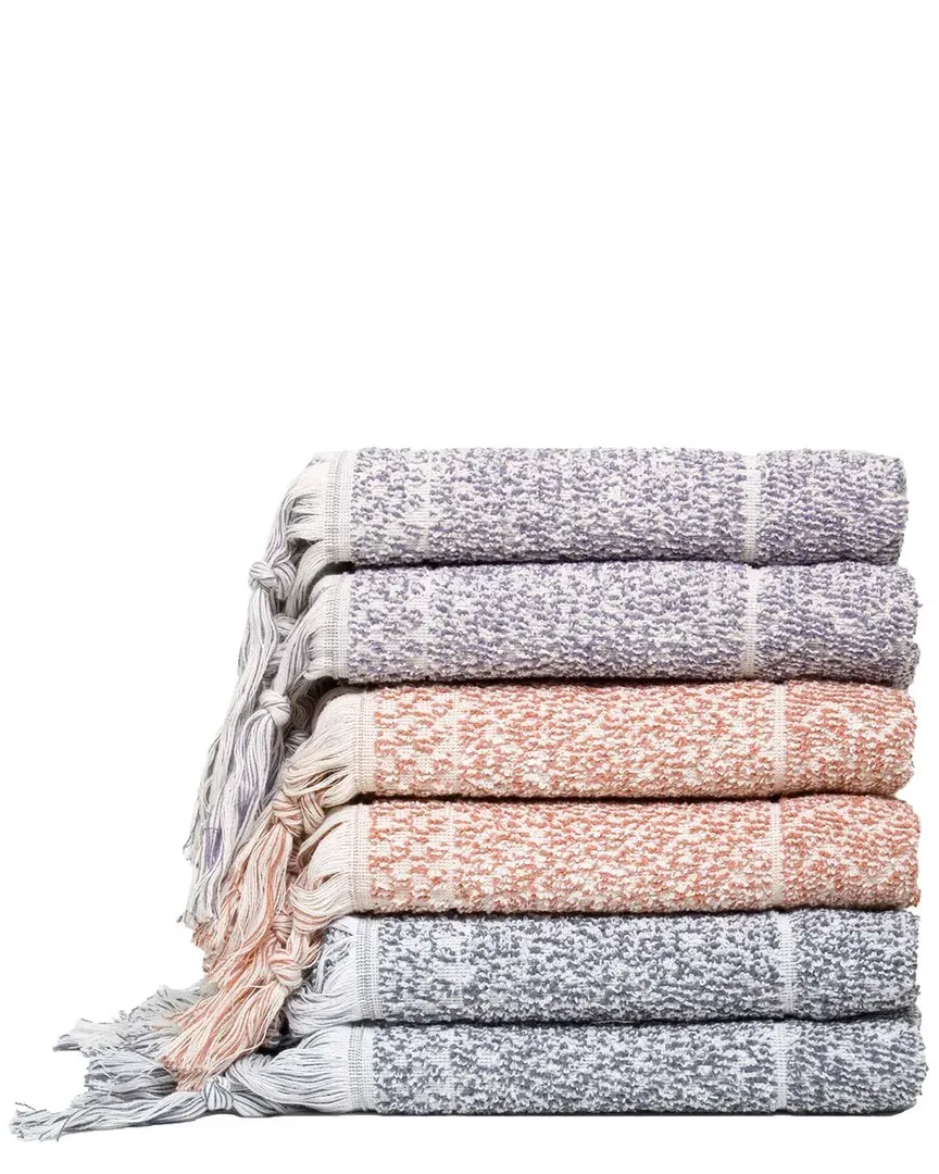 Collection Hitit Turkish Cotton Hand Towels Set of 6 - Multi