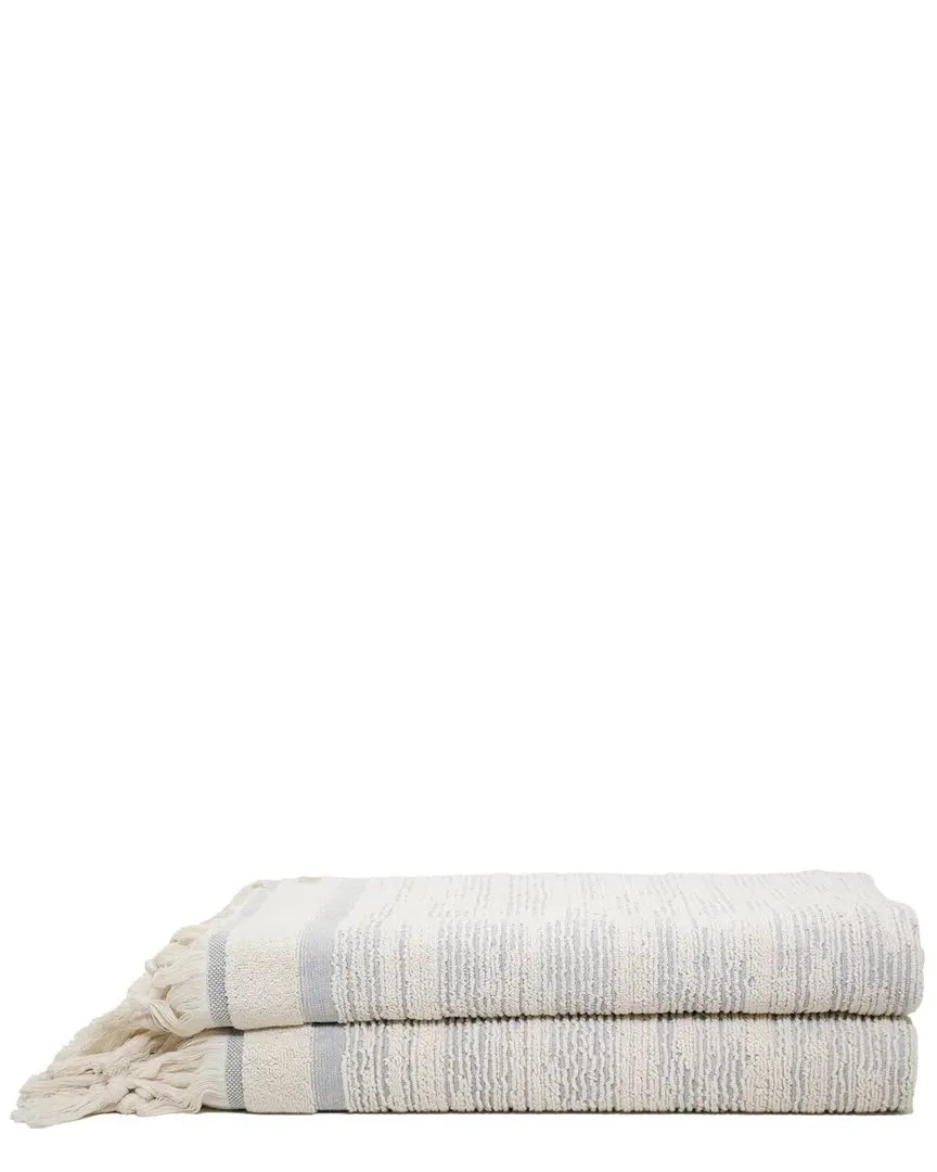 Collection Maine Bath Sheets Set of 2 - Ecru, Cotton