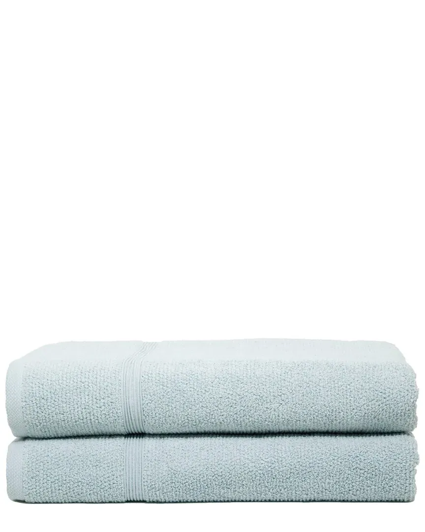 Collection Rice Effect Bath Sheets Set of 2 - Mint, Cotton