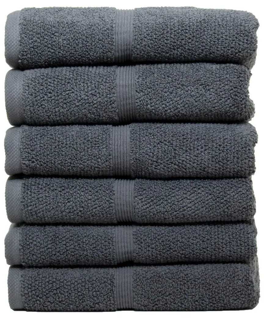 Collection Rice Effect Hand Towels Set of 6 - Grey, Cotton image