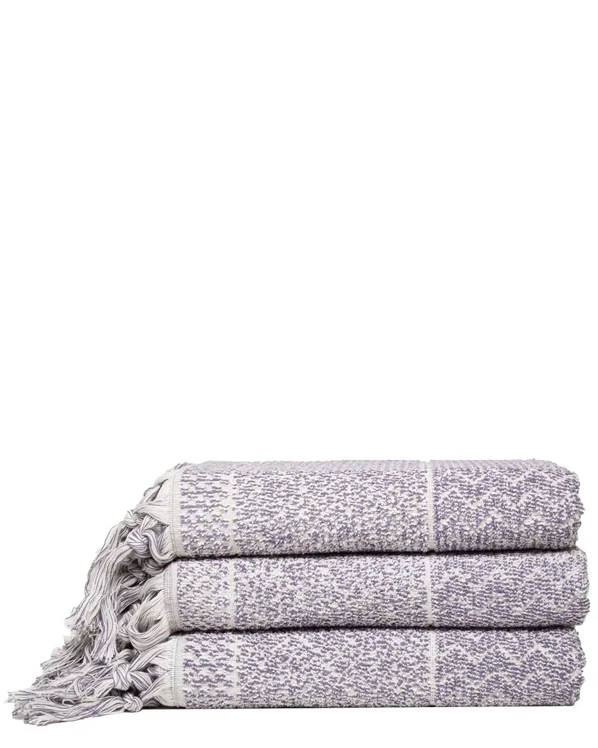 Hitit Bath Towels Set of 3 - Heather/Ecru, Cotton