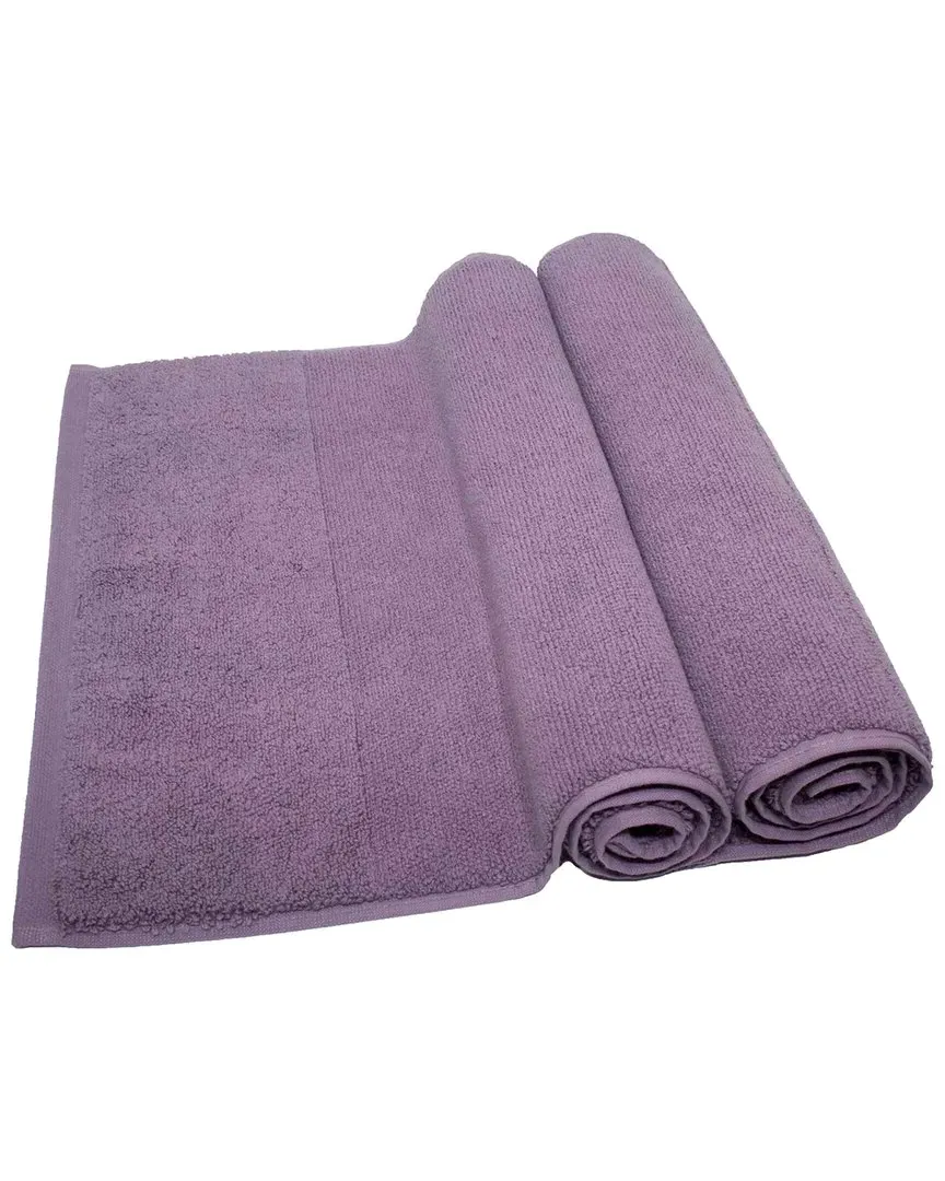 Set of 2 Rice Effect Bath Mats - Heather, Cotton image