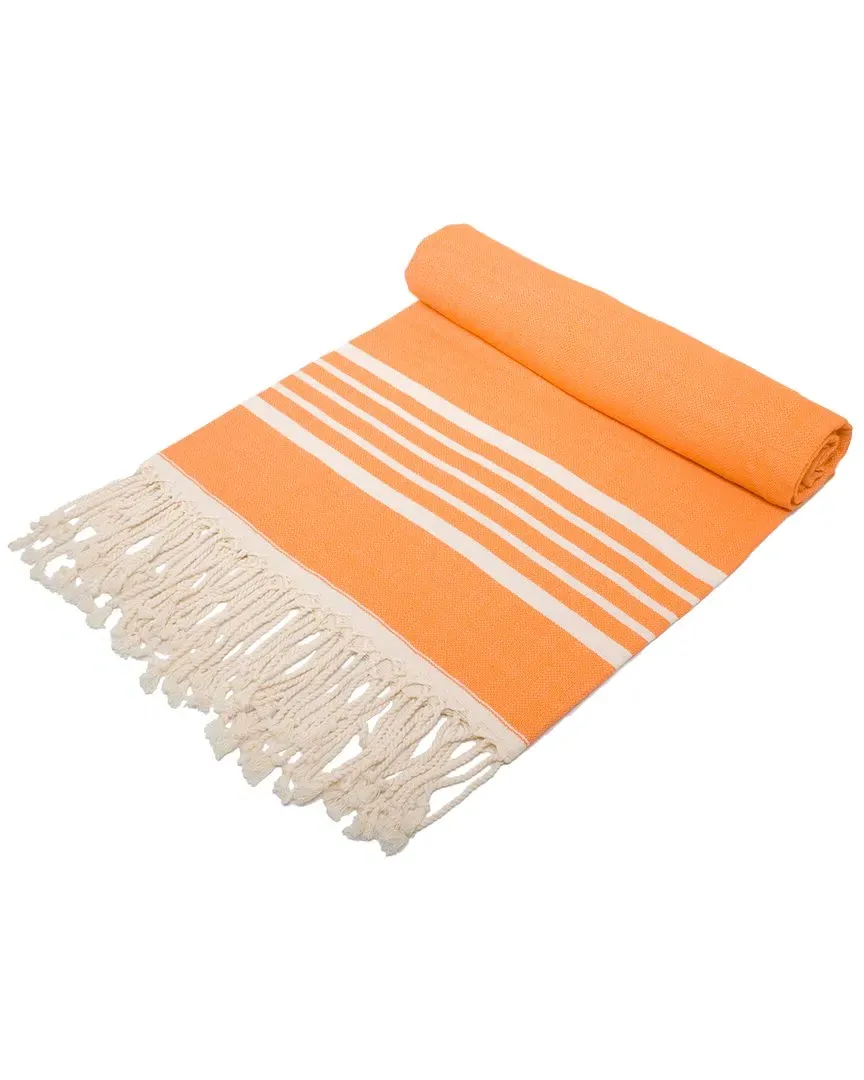 Wellwet Hira Linen Beach Towel - Orange, Cotton image