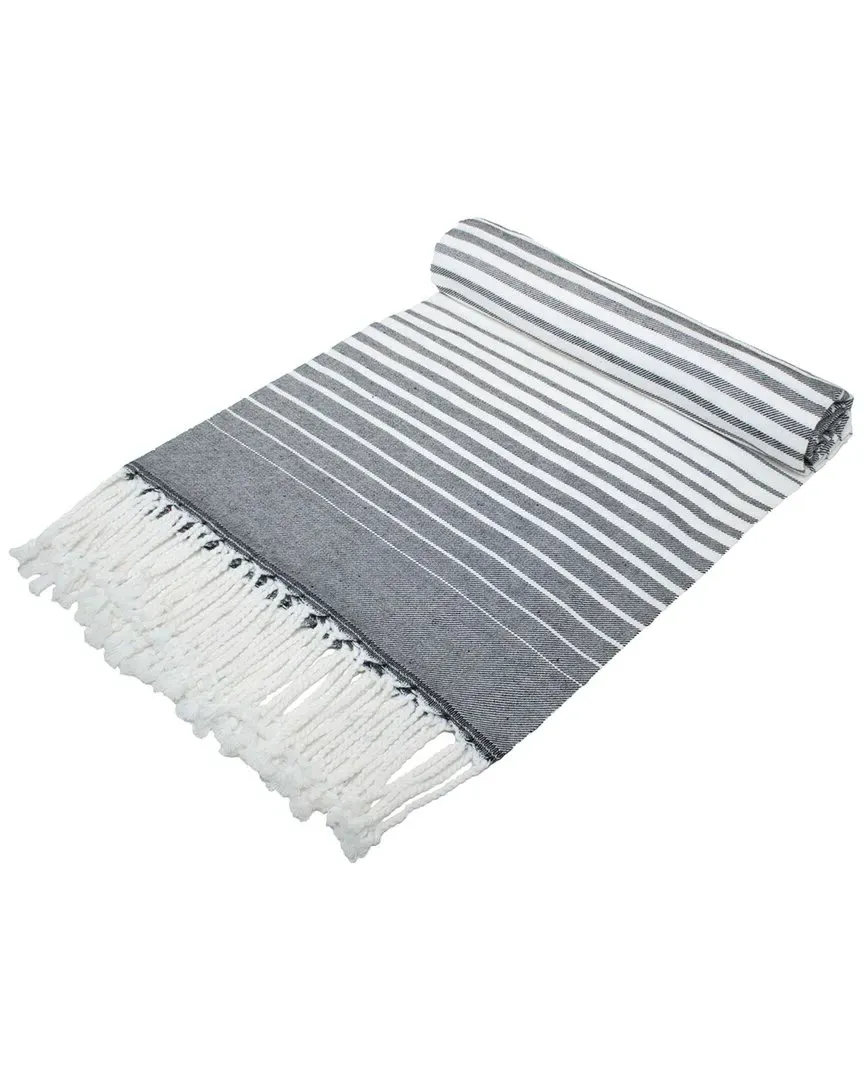 Wellwet Mira Linen Beach Towel - Black, Cotton