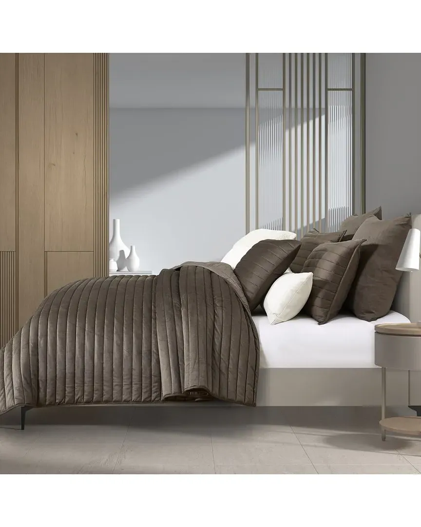 Valencia Full/Queen Quilt Set - Mocha, Polyester