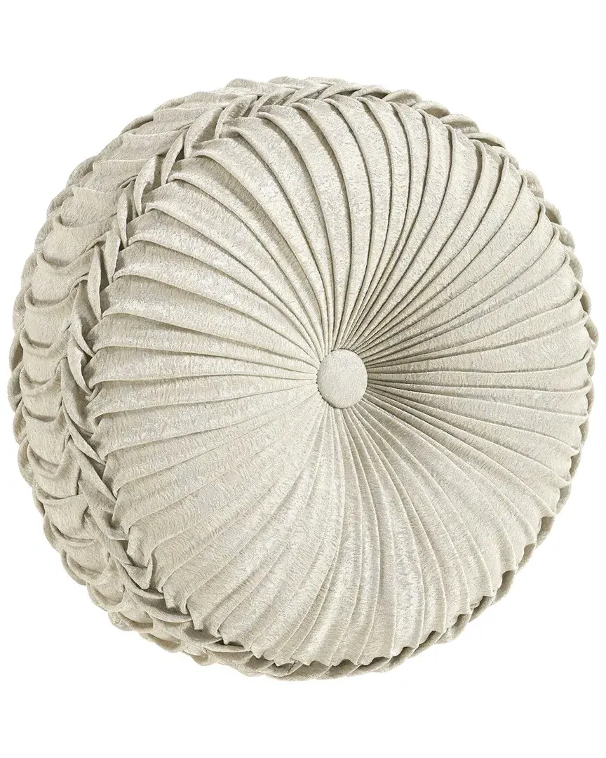 Celine Tufted Round Throw Pillow - Champagne, Polyester image