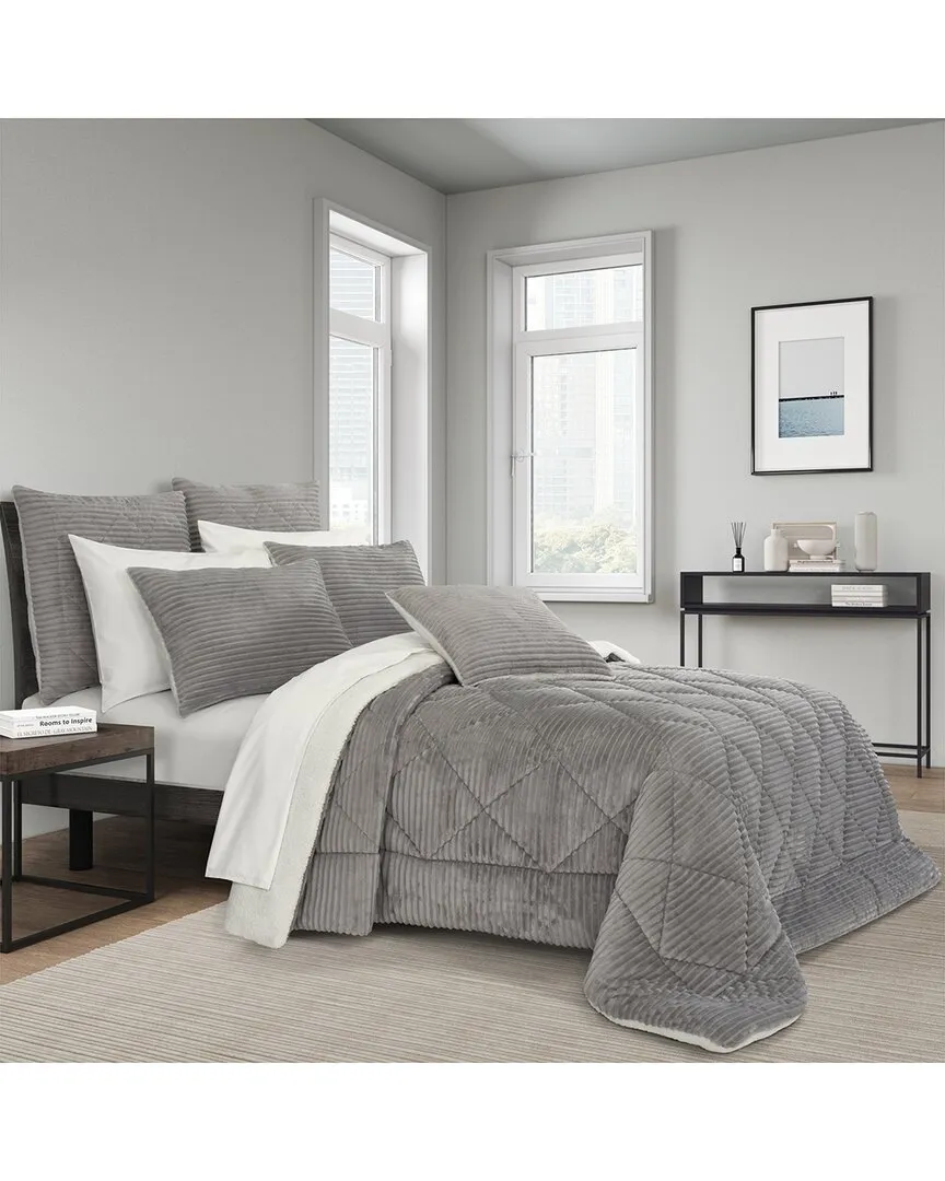 Everett Comforter Set - Light Grey, Polyester