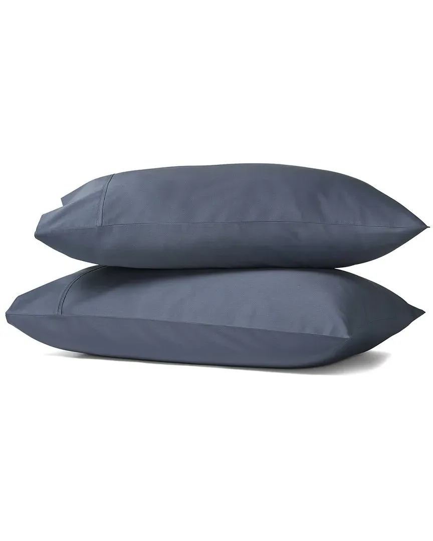 Premier King Size Pillow Case Pair - Atlantic Blue, Cotton Sateen