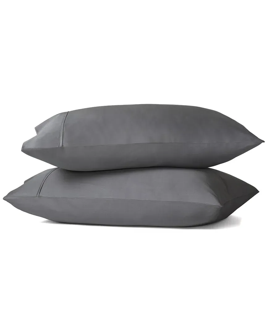 Premier King Size Pillow Case Pair - Graphite, Cotton Sateen