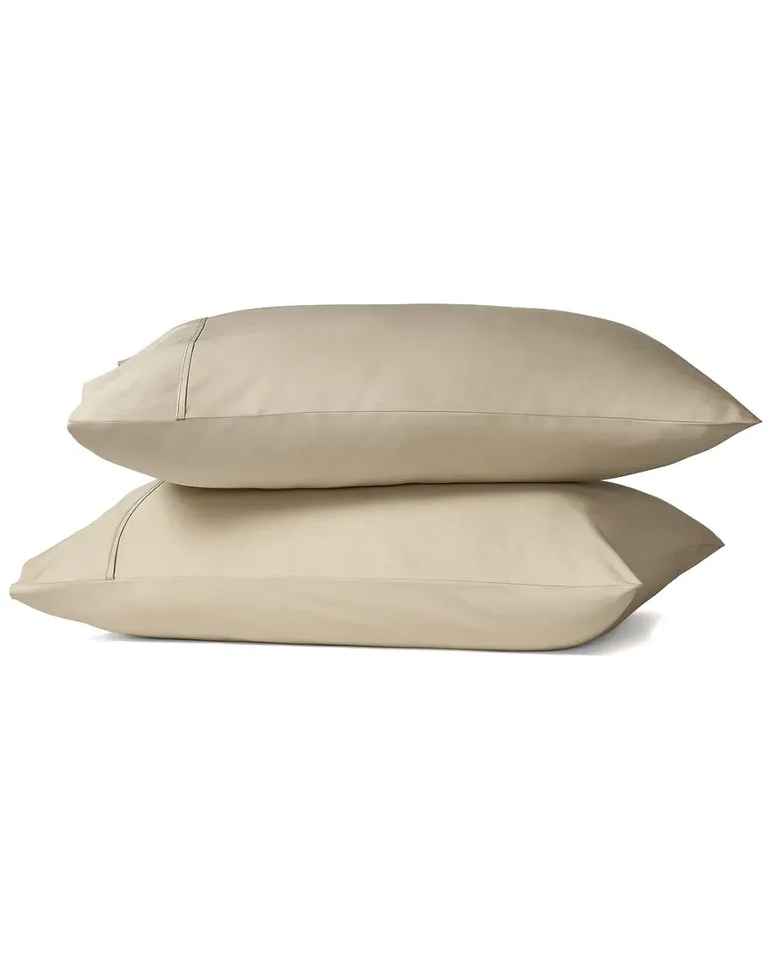 Premier King Size Pillow Case Pair - Pale Gold, Cotton Sateen