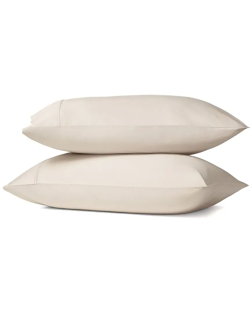 Premier King Size Pillow Case Pair - Shell Pink, Cotton Sateen