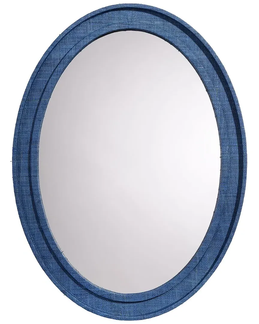 Valley Oval Wall Mirror - Indigo, Raffia image