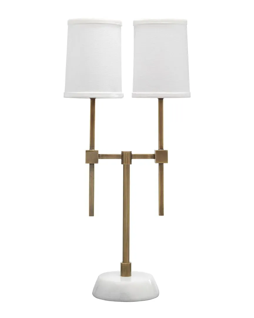 Minerva Twin Shade Console Lamp - Gold, Marble image