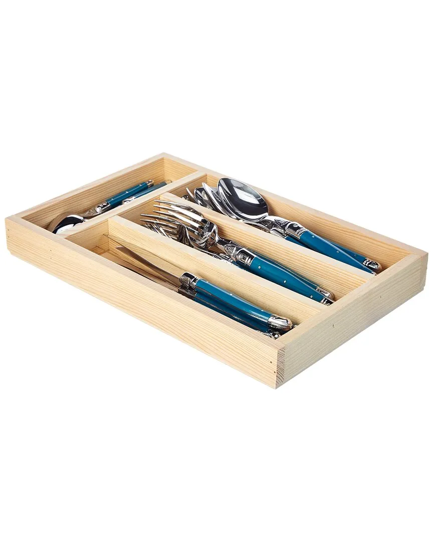24pc Flatware Set - Teal, Acrylic