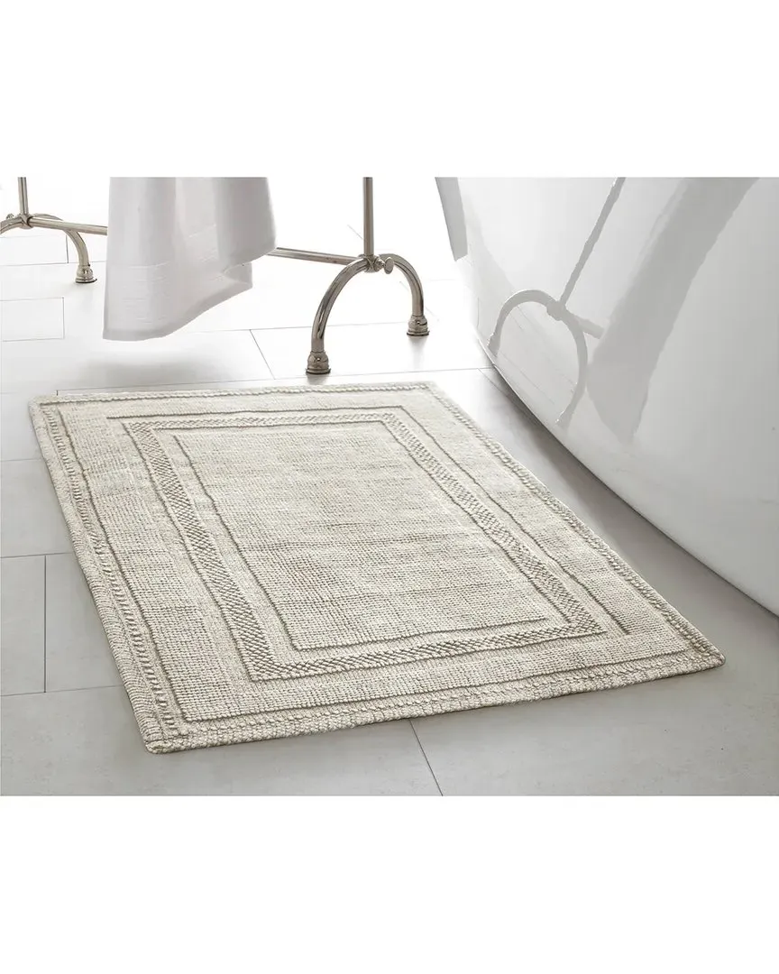 Cotton Stonewash Racetrack Bath Rug Set - Light Gray