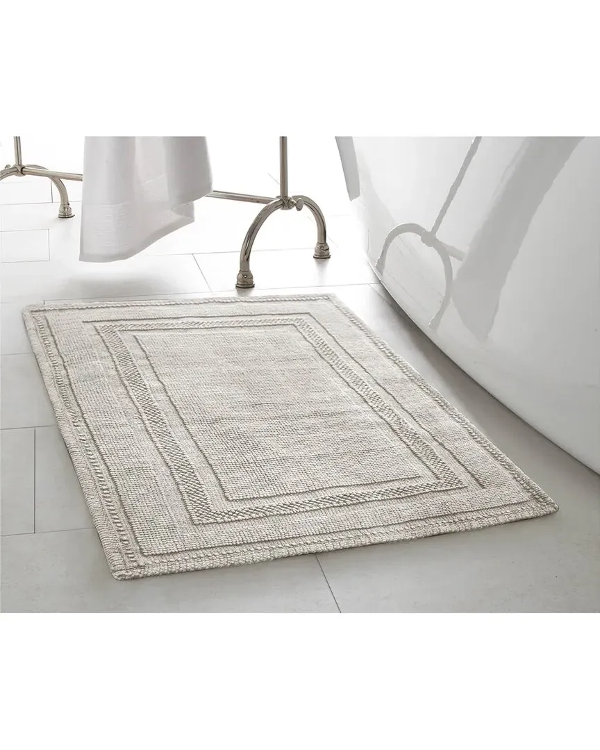 Cotton Stonewash Racetrack Bath Rug Set - Taupe Gray