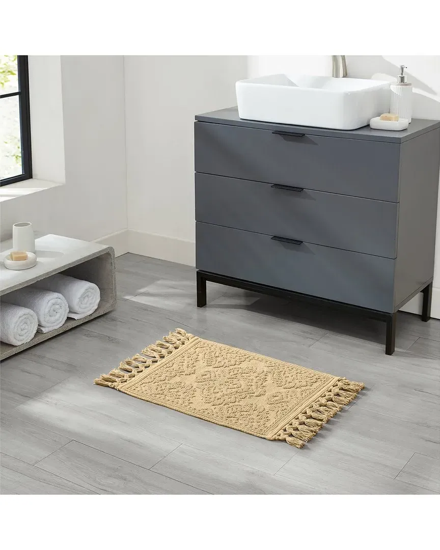 Ricardo Cotton Fringe Bath Rug Set - Linen