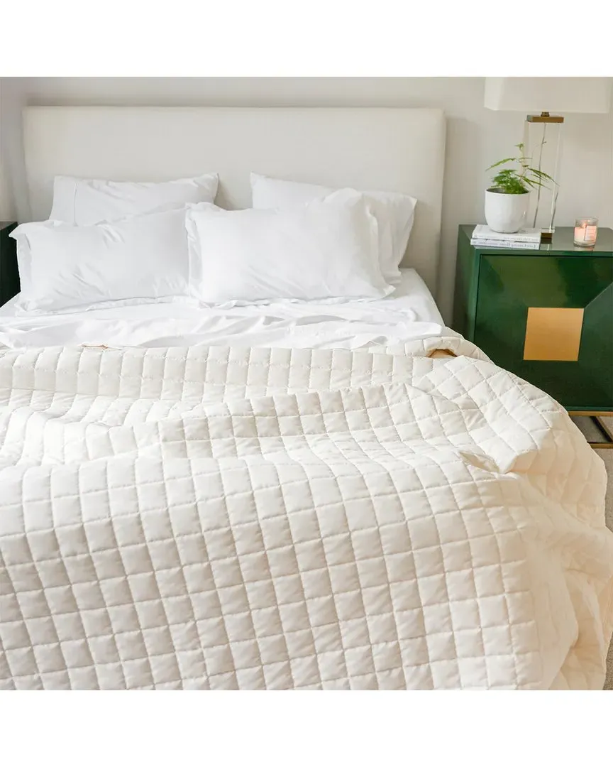 Lux California Square Quilt - Ivory, Microfiber