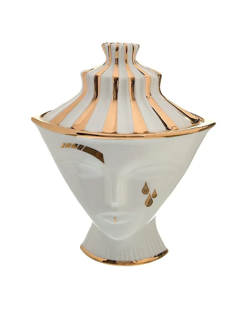 Gilded Muse Giuliette Box - White, Porcelain