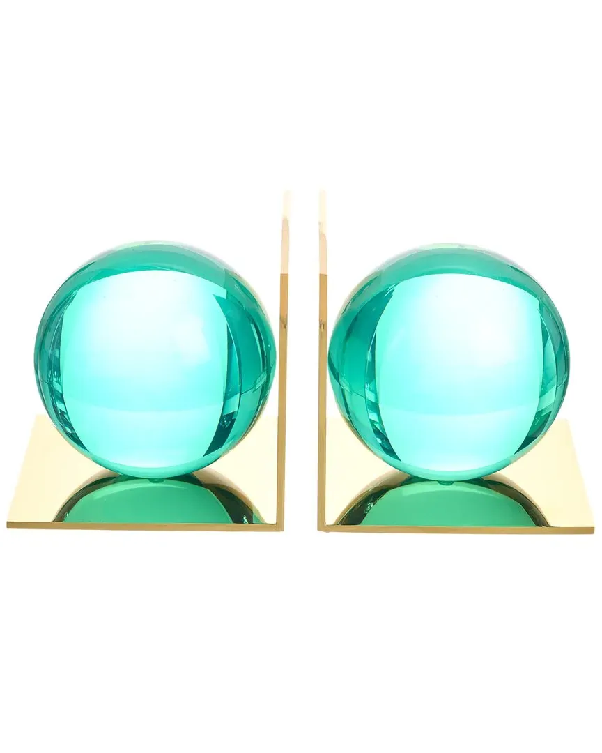Globo Bookend Set - Green, Brass image
